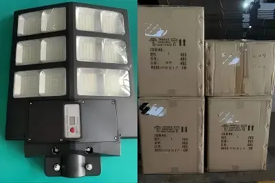 6 conjuntos de amostras de iluminação pública solar ABS de 30 W foram enviado...
