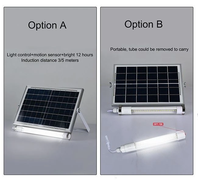 Solar Power Fluorescent Powder Tubes Rechargeable Emergency Light Lamp